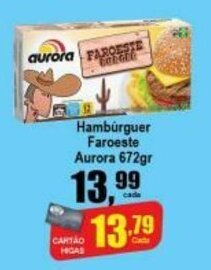 Higa's Supermercado Hamburguer Faroeste Aurora 672g oferta