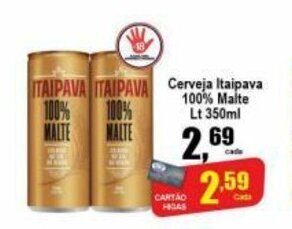 Higa's Supermercado Cerveja Itaipava 100% Malte lata 350ml oferta