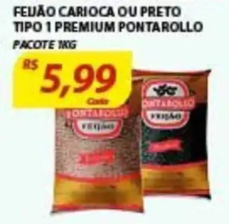Feijao Carioca ou Preto Tip 1 Premium Pontarollo 1kg