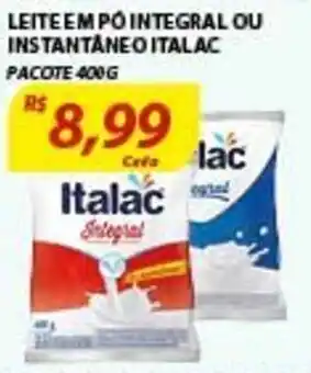Assaí Atacadista Leite em po integral ou Instantaneo Italac 400g oferta