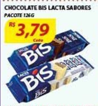 Assaí Atacadista Chocolate Bis Lacta Sabores 126g oferta