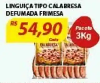 Assaí Atacadista Linguica Tipo Calabresa Defumada Frimesa 3kg oferta