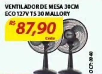 Assaí Atacadista Ventilador de Mesa 30cm Eco 127V TS 30 Mallory oferta