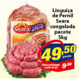 Vencedor Atacadista Linguica de Pernil Seara Congelada pacote 5kg oferta