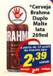 Vencedor Atacadista Cerveja Brahma Duplo Malte lata 269ml oferta