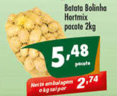 Vencedor Atacadista batata Bolinha Hortmix pacote 2kg oferta