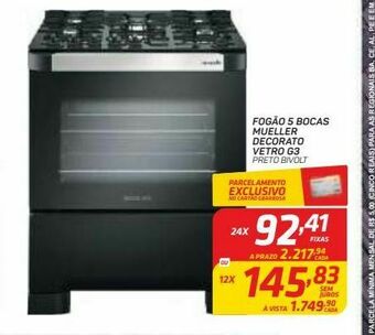 GBarbosa Fogão 5 bocas mueller decorato vetro g3 oferta