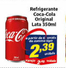 Vencedor Atacadista Refrigerante Coca-Cola Original lata 350ml oferta
