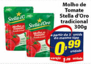 Vencedor Atacadista Molho de Tomate Stella D'Oro Tradicional sache 300g oferta