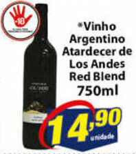 Vencedor Atacadista Vinho Argentino Atardecer de Los Andes Red Blend 750ml oferta
