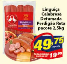 Linguica Calabresa Defumada Perdigao Reta pacote 2.5kg