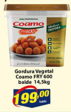 Gordura Vegetal Coamo Fry 600 balde 14.5kg