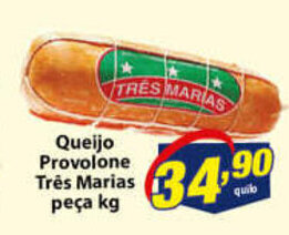 Vencedor Atacadista Queijo Provolone Tres Marias peca 1kg oferta