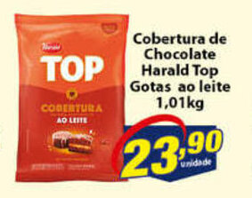 Vencedor Atacadista Cobertura de Chocolate Harald Top gotas ao Leite 1.01kg oferta