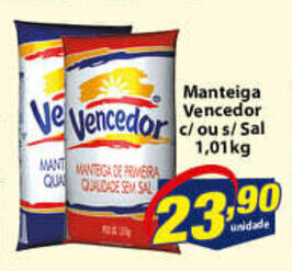 Vencedor Atacadista Manteiga Vencedor c/ ou s/ Sal 1.01kg oferta