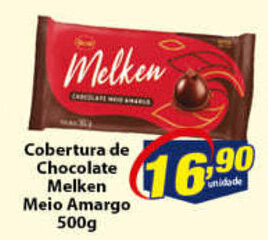 Vencedor Atacadista Cobertura de Chocolate Melken Meio Amargo 500g oferta