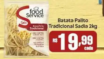 Frangolândia Batata Palito Tradicional Sadia 2kg oferta