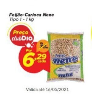 Dia Feijao Carioca Nene 1kg oferta