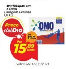 Dia Lava roupas em Po Omo 1.6kg oferta