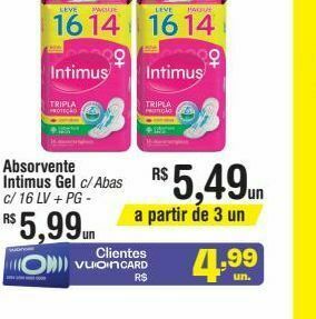 Fort Atacadista Absorvente intimus gel oferta