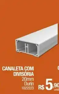 Canaleta com divisoria