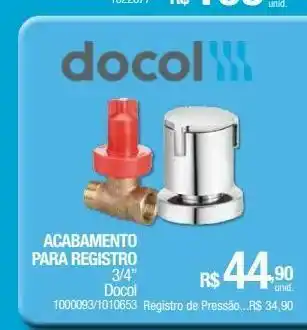 Acabamento para registro docol