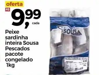 Frangolândia Peixe sardinha inteira Sousa Pescados pacote congelado 1kg oferta