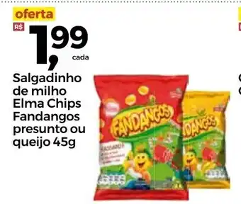 Frangolândia Salgadinho de Milho Elma Chips Fandangos persunto ou queijo 45g oferta