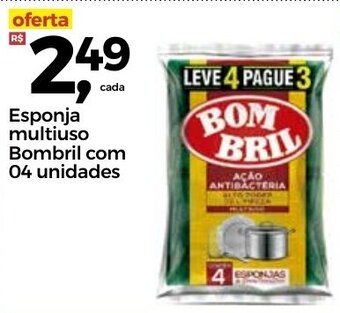 Frangolândia Esponja multiuso Bombril com 04 unidades oferta