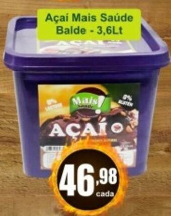 Sol Supermercados Acai Mais Saude balde 3.6L oferta
