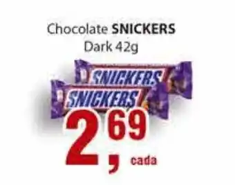 Supermercados Mundial Chocolate Snickers Dark 42g oferta