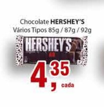 Supermercados Mundial Chocolate Hershey's 85g/87g/92g oferta