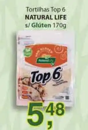 Supermercados Mundial Tortilhas Top 6 Natural Life s/ Gluten 170g oferta
