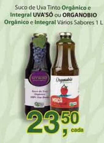 Supermercados Mundial Organico e Integral Uva'So ou Organobio Organico e Integral 1L oferta