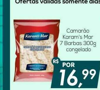 Semar Supermercado Camarão Karam's Mar 7 Barbas Congelado oferta