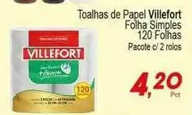 Villefort Atacadista Toalhas De Papel Vilefort Folha Simples 120 Folhas oferta
