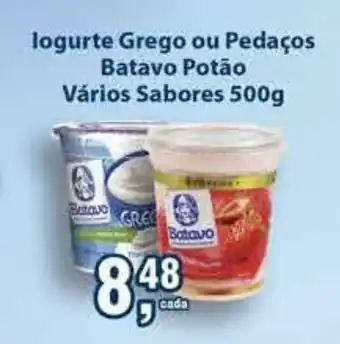 Supermercados Mundial Iogurte Grego ou Pedacos Batavo Potao varios sabores 500g oferta