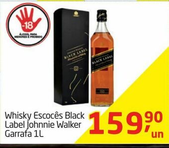 Tenda Atacado Whisky escocês black label johnnie walker garrafa 1l oferta
