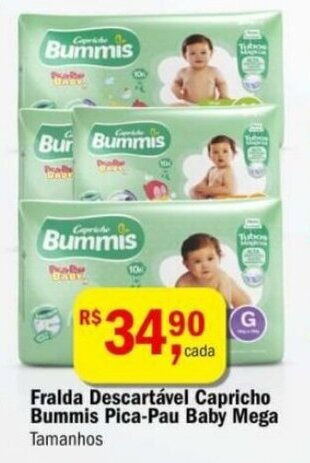 Fralda Descartavel Capricho Bummis Pica-Pau Baby Mega