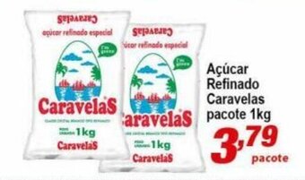 Acucar Refinado Caravelas pacote 1kg