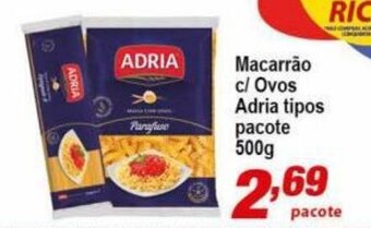 Ricoy Supermercados Macarrao c/ ovos Adria tipos pacote 500g oferta