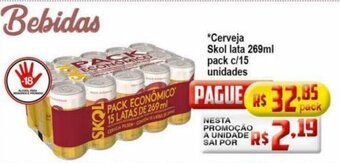 Ricoy Supermercados Cerveja Skol Lata 269ml pack c/15 unidades oferta