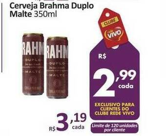 Rede Vivo Cerveja Brahma Duplo Malte oferta
