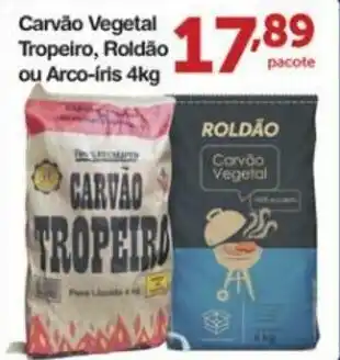 Carvao Vegetal Tropeiro, Roldao ou Arco-Iris 4kg