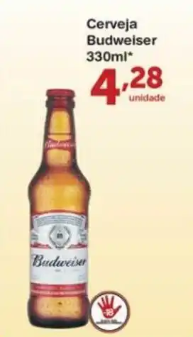 Roldão Cerveja Budweiser 330ml oferta