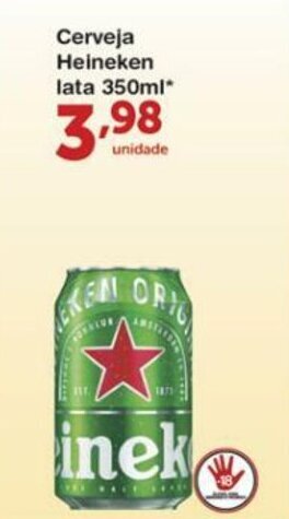 Roldão Cerveja Heineken lata 350ml oferta
