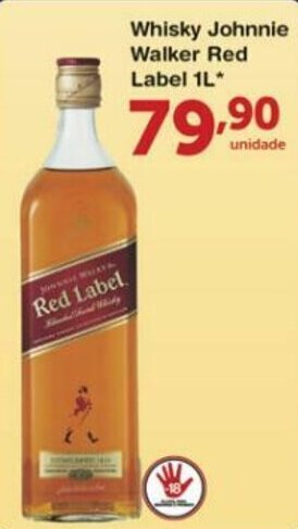 Roldão Whisky Johnnie Walker Red Label 1L oferta