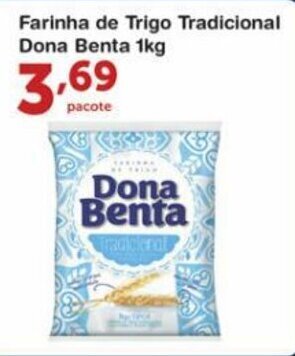 Roldão Farinha de Trigo Tradicional Dona Benta 1kg oferta