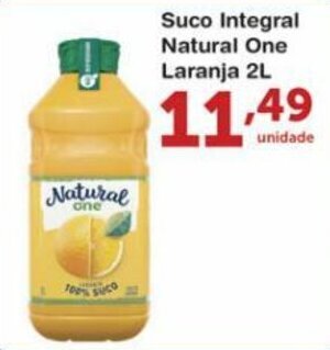 Roldão Suco Integral Natural One Laranja 2L oferta