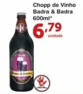 Roldão Chopp de Vinho Badra & Badra 600ml oferta